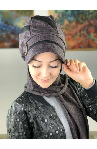 Mitte Lila Praktischer Turban 017AŞ12EKM-01