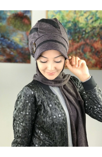 Mitte Lila Praktischer Turban 017AŞ12EKM-01