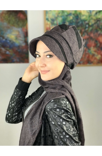 Mitte Lila Praktischer Turban 017AŞ12EKM-01