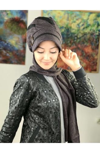 Mitte Lila Praktischer Turban 017AŞ12EKM-01