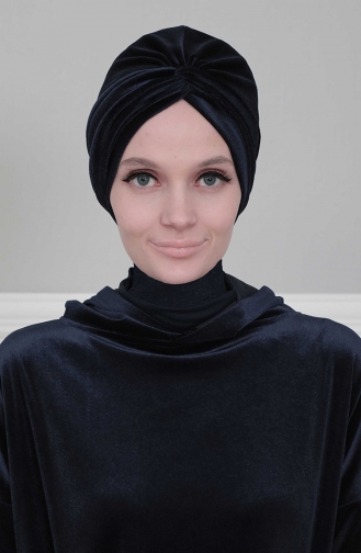 Dunkelblau Praktischer Turban 4K-02