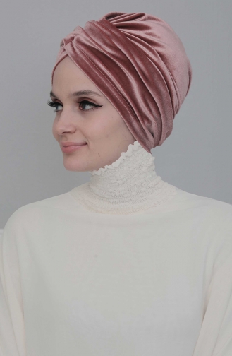 Beige-Rose Praktischer Turban 9K-01