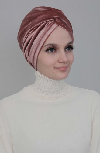 Beige-Rose Praktischer Turban 9K-01