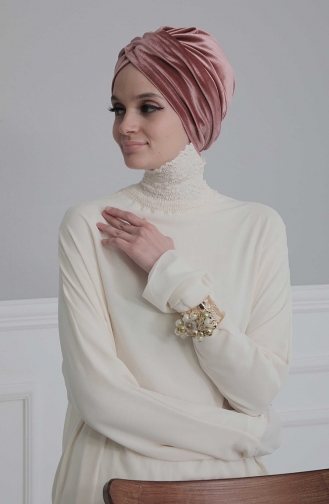 Beige-Rose Praktischer Turban 9K-01