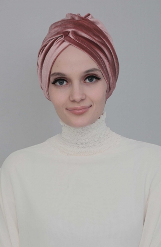 Beige-Rose Praktischer Turban 9K-01