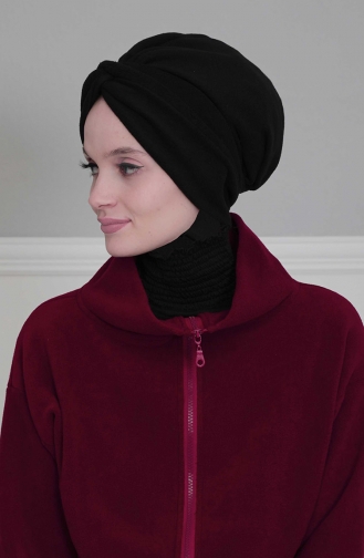 Schwarz Praktischer Turban 4P-01