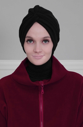 Schwarz Praktischer Turban 4P-01