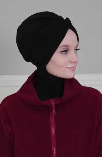 Schwarz Praktischer Turban 4P-01