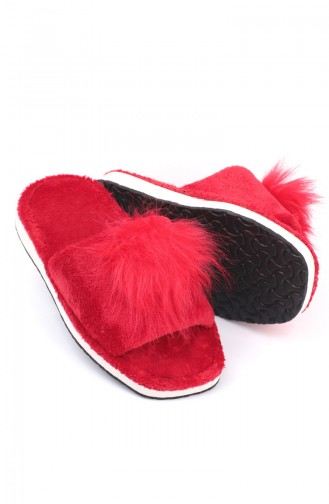 Red Women`s House Slippers 7844-4