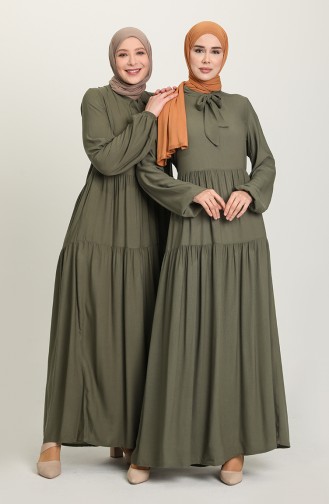 Khaki Hijab Dress 1681-01