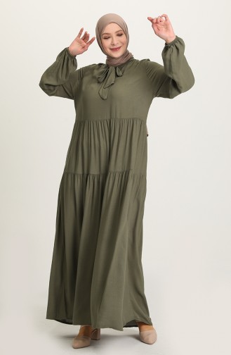 Khaki Hijab Dress 1681-01