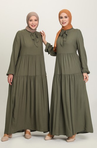 Khaki Hijab Dress 1681-01