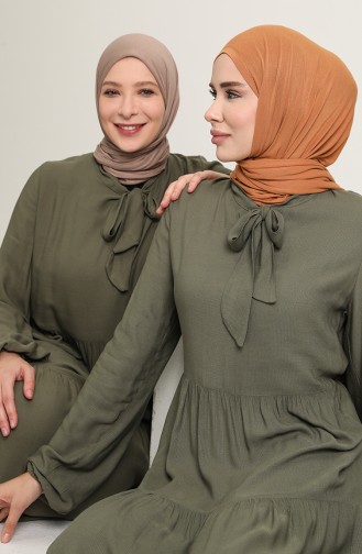 Khaki Hijab Dress 1681-01