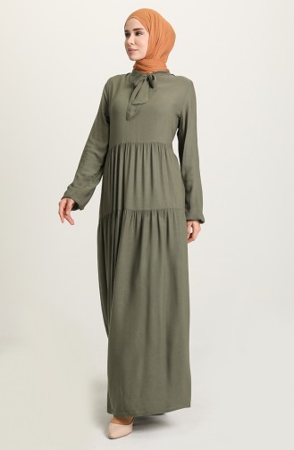 Khaki Hijab Dress 1681-01