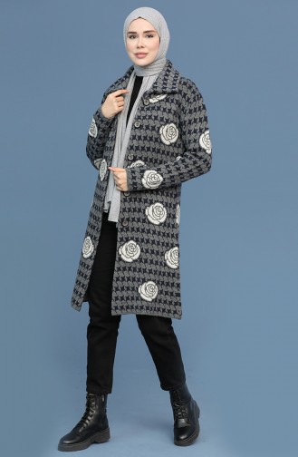 Triko Desenli Hırka 4064-02 Lacivert