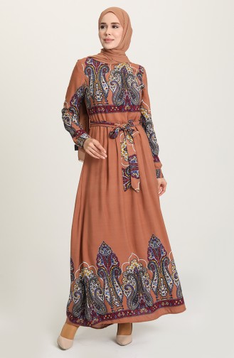 Tan Hijab Dress 60199-06