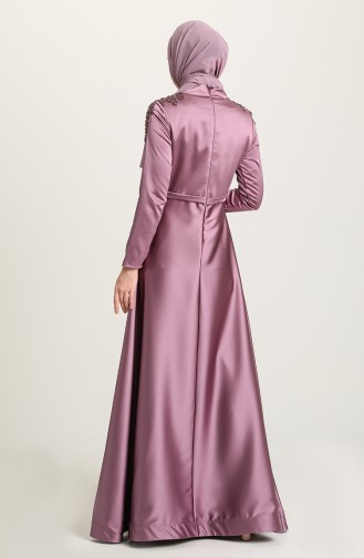 Violet Hijab Evening Dress 4902-02