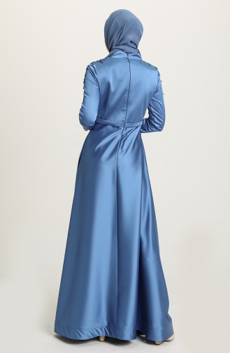 Indigo Hijab Evening Dress 4902-05