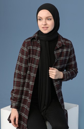 Plaid Tunic 2545-03 Claret Red 2545-03