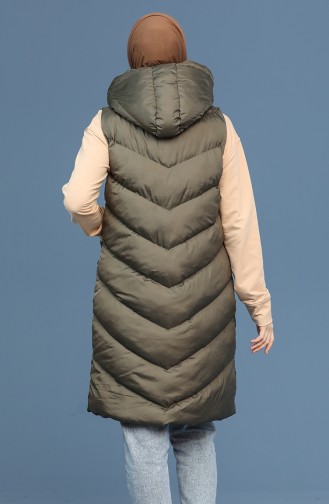 Kapüşonlu Kapitone Şişme Yelek 3010-03 Haki