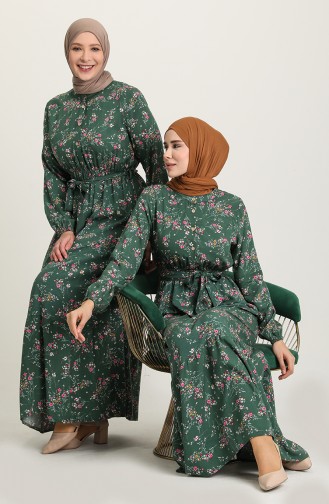 Green Hijab Dress 5068-02