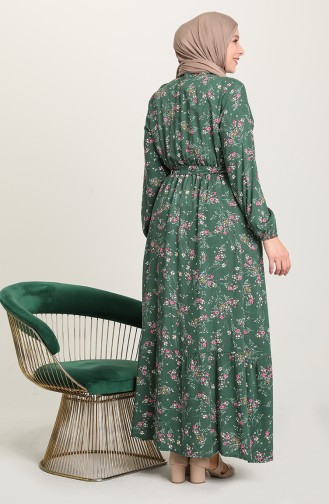 Grün Hijab Kleider 5068-02