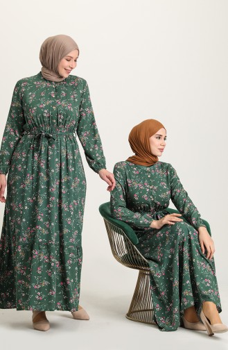 Green Hijab Dress 5068-02