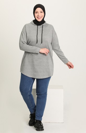 Kanguru Cep Sweatshirt 009053-05 Füme