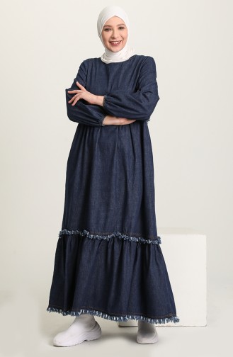 Dunkelblau Hijab Kleider 0053-02