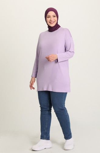 Düz Viskon Tunik 5801-08 Lila