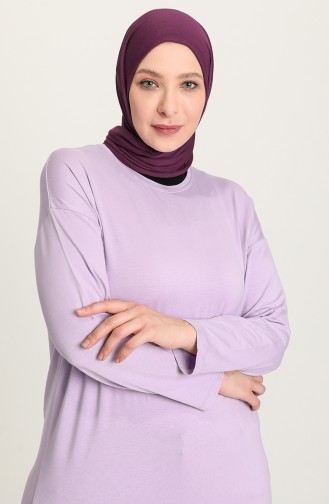 Düz Viskon Tunik 5801-08 Lila