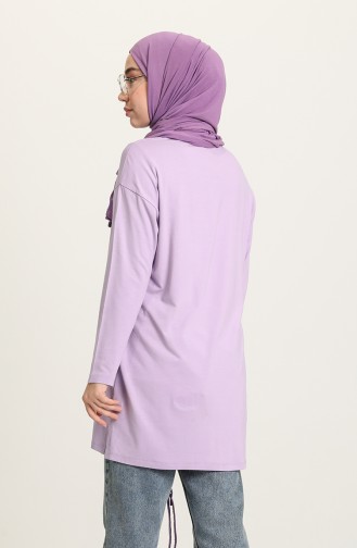 Düz Viskon Tunik 5801-08 Lila