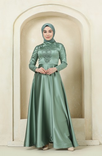 Grün Hijab-Abendkleider 4902-01