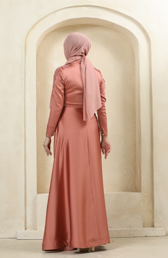 Onion Peel Hijab Evening Dress 4902-03