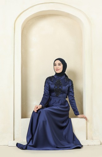 Habillé Hijab Bleu Marine 4902-04