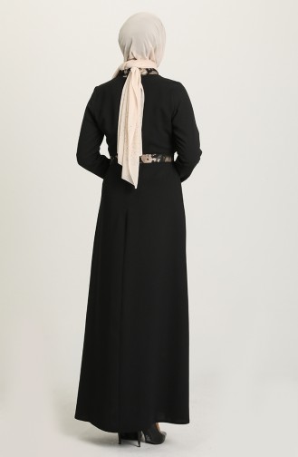 Black Hijab Evening Dress 4904-02