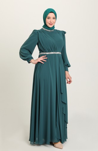 Petroleum Hijab-Abendkleider 4911-02