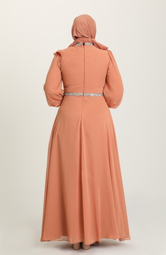 Onion Peel Hijab Evening Dress 4911-03