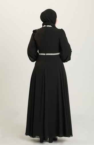 Black Hijab Evening Dress 4911-04