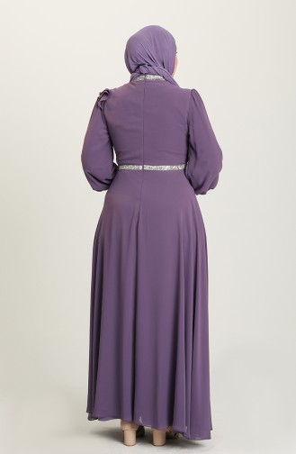 Violet Hijab Evening Dress 4911-06