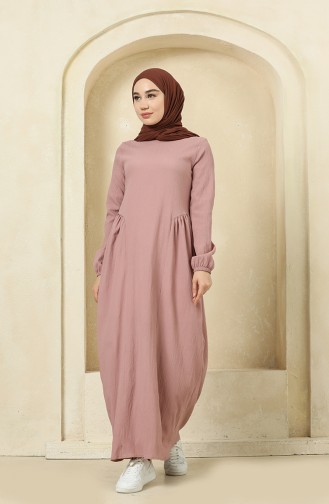 Robe Hijab Rose Pâle 1684B-04