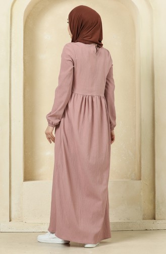 Robe Hijab Rose Pâle 1684B-04