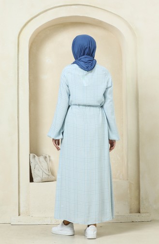 Baby Blue Hijab Dress 1058-03