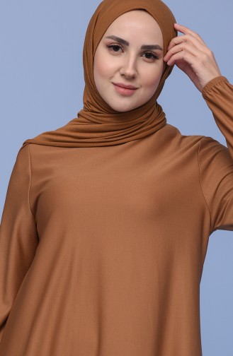 Tan Hijab Dress 1907-02