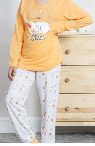 Kız Cocuk Uzun Kol Pijama Takım 40990037 Seftalı