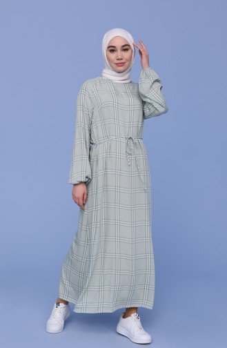 White Hijab Dress 1058-04