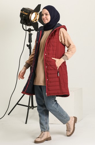 Kapüşonlu Şişme Yelek 5173-04 Bordo