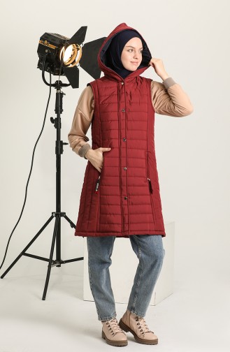 Kapüşonlu Şişme Yelek 5173-04 Bordo