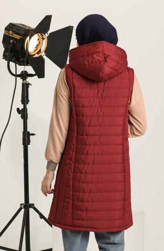 Kapüşonlu Şişme Yelek 5173-04 Bordo