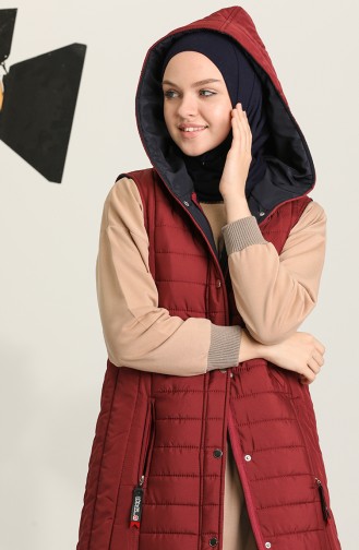 Kapüşonlu Şişme Yelek 5173-04 Bordo